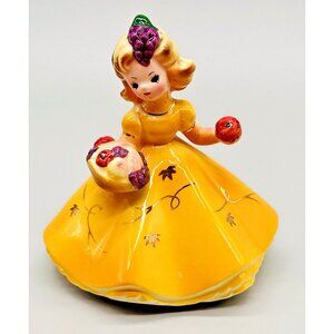 Josef Originals Birthday Girl of the‎ Month November Fruit Basket Figurine 1963